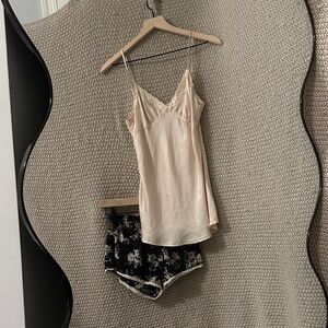 Elegant Light Pink Lace 100% Silk Trim Cami